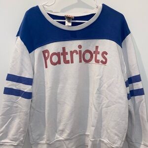 JUNK FOOD - New England Patriots Football Blue and White Sweatshirt